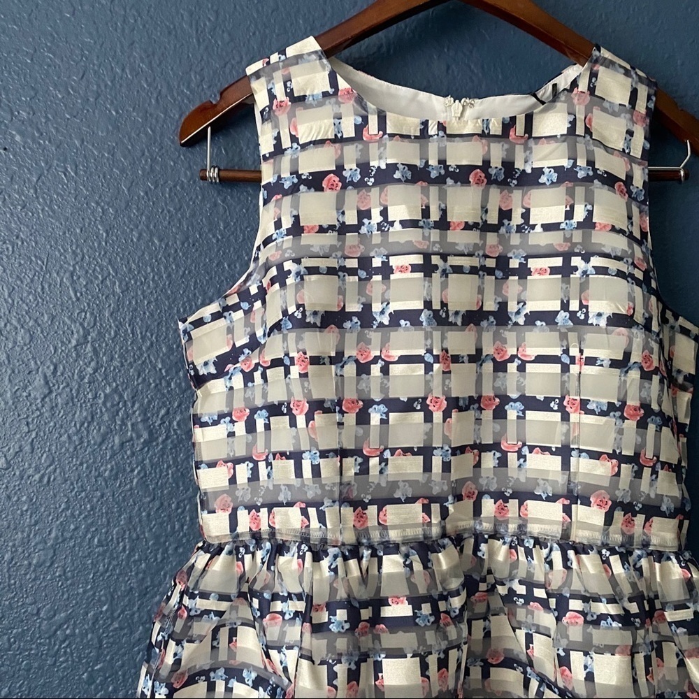 NWT QED London ASOS Check Skater Floral Dress M - Picture 4 of 9